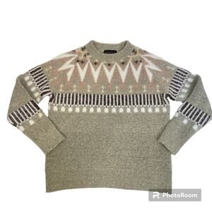 Absolutely Creative Worldwide Fair Isle Sweater Small Mohair Wool Crewneck